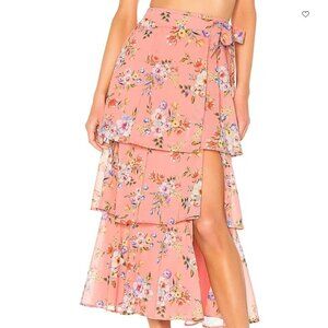 NWOT House of Harlow X REVOLVE Sabine Wrap Skirt in white flora size small